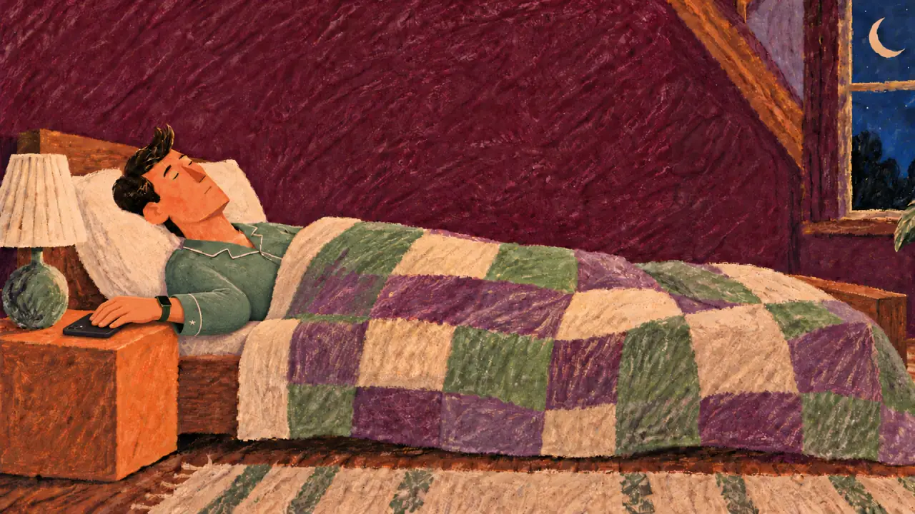Back in bed, the phone lies face down on the nightstand.